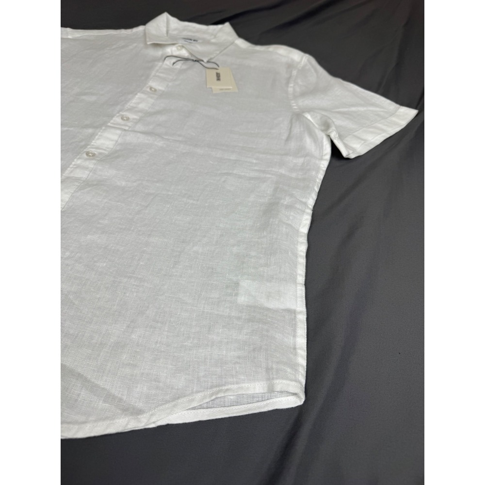 Jason Wu Mens 100% Linen Short Sleeve Button Up Shirt White Large Casual NWT - Picture 11 of 16